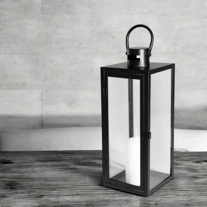 Dekorationslykta TOWER 49 cm svart