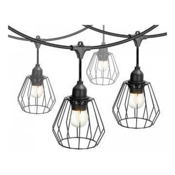 Dekorationsslinga för utomhusbruk CRETE 10xE27/230V 15m IP44