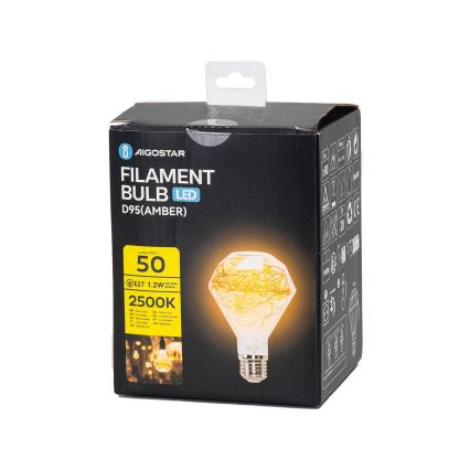 Dekorativ LED glödlampa D95 E27/1,2W/230V 2500K - Aigostar