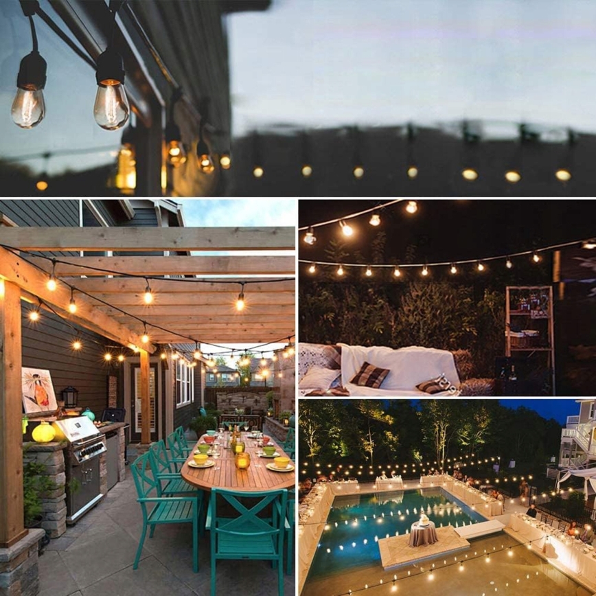 Dekorativ LED-ljusslinga för utomhusbruk 5×E27/1W/230V, 5,94 m, IP44, svart