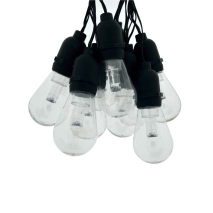 Dekorativ LED-utomhusslinga 10xLED/0,15W/230V 3,8 m IP44 svart