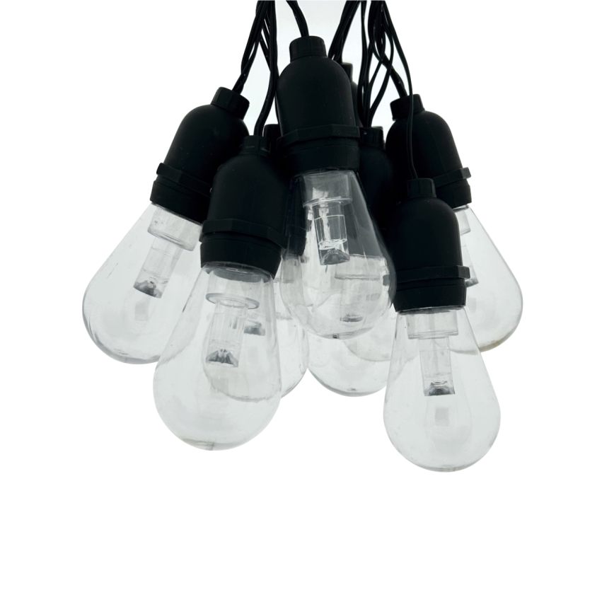 Dekorativ LED-utomhusslinga 10xLED/0,15W/230V 3,8 m IP44 svart