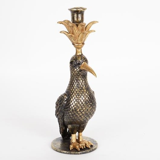 Dekorativ ljusstake 32,5x15,5x11 cm svart/guld