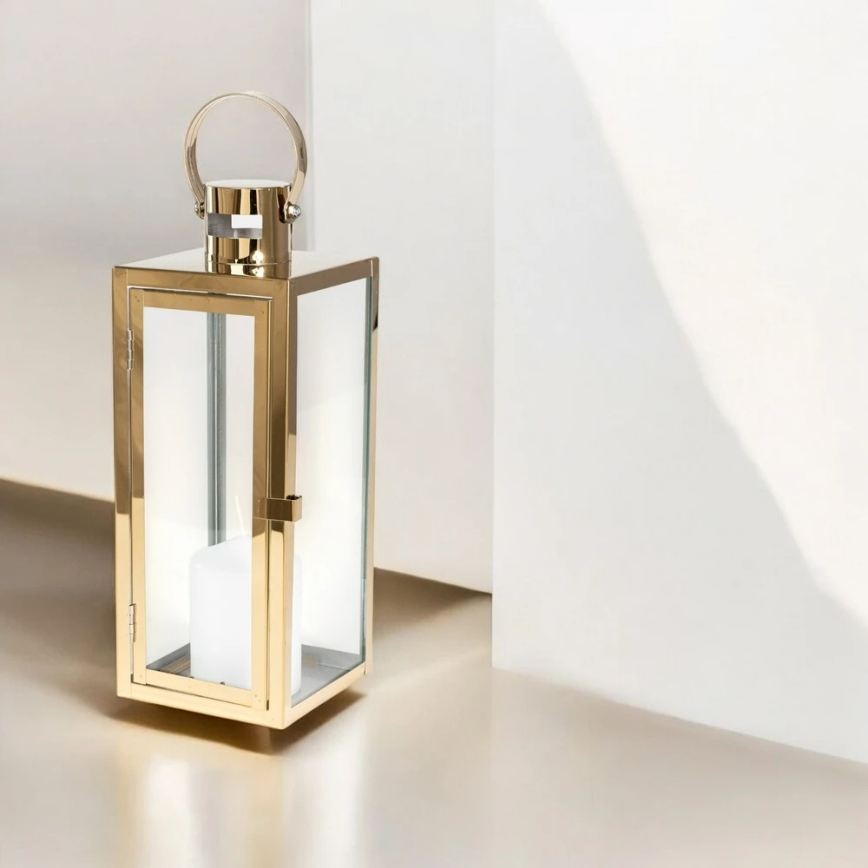 Dekorativ lykta 38 cm, guldfärgad