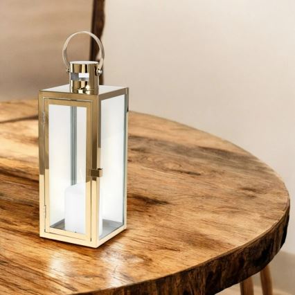 Dekorativ lykta 38 cm, guldfärgad