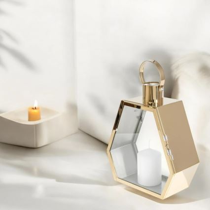 Dekorativ lykta 43 cm, guldfärgad