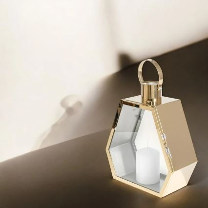 Dekorativ lykta 43 cm, guldfärgad