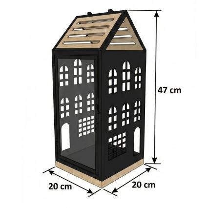 Dekorativ lykta HOME 47,5 cm svart/beige