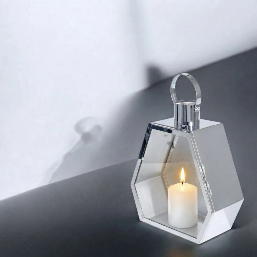 Dekorativ lykta PALACE 43 cm polerad krom