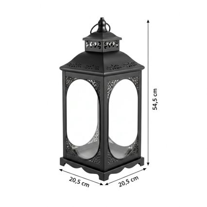 Dekorativ lykta ROSEHILL 54,5 cm svart