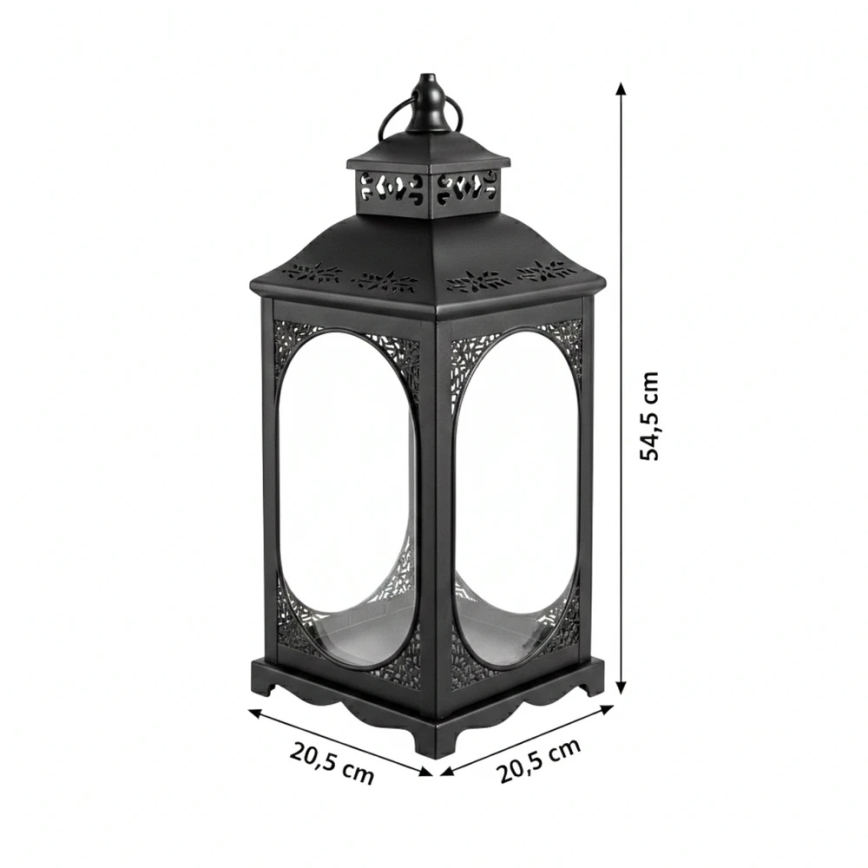 Dekorativ lykta ROSEHILL 54,5 cm svart