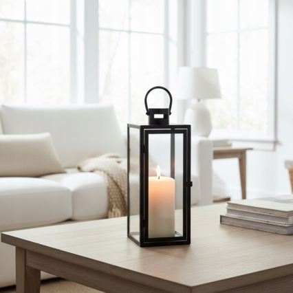 Dekorativ lykta TOWER, 29 cm, svart