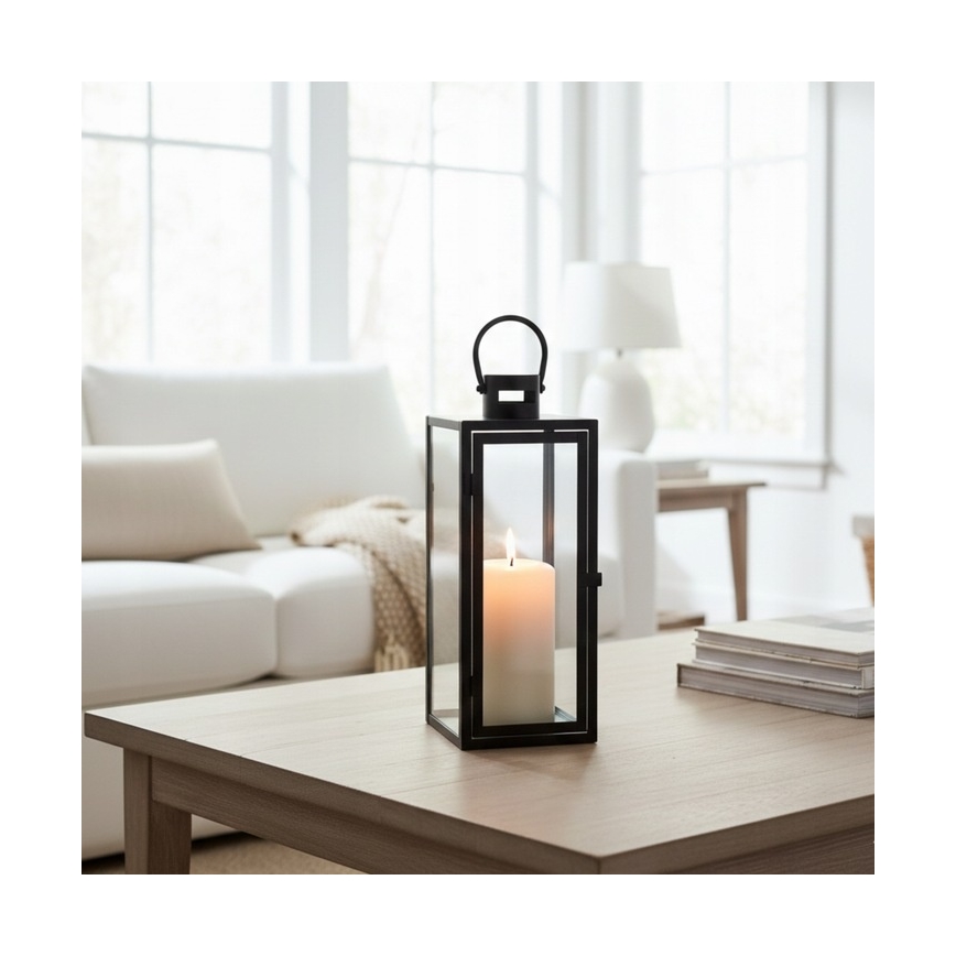 Dekorativ lykta TOWER, 29 cm, svart