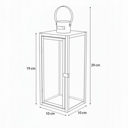 Dekorativ lykta TOWER, 29 cm, svart
