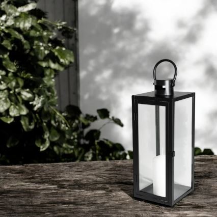 Dekorativ lykta TOWER 38 cm svart