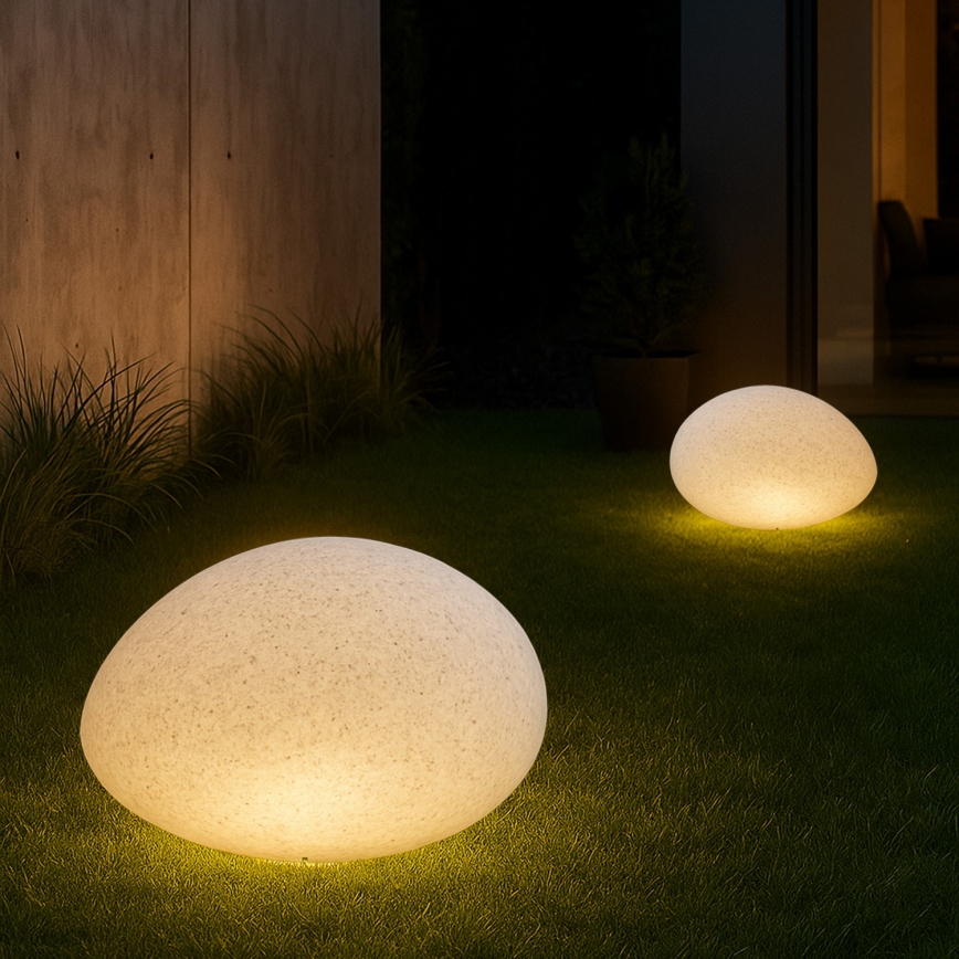 Dekorativ utomhusarmatur LUMISTONE 1xE27/15W/230V IP65 Ø 31,8 cm