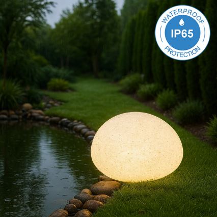 Dekorativ utomhusarmatur LUMISTONE 1xE27/15W/230V IP65 Ø 31,8 cm