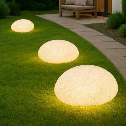 Dekorativ utomhusarmatur LUMISTONE 1xE27/15W/230V IP65 Ø 31,8 cm