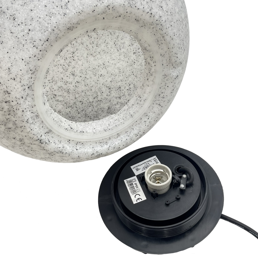 Dekorativ utomhusarmatur LUMISTONE 1xE27/15W/230V IP65 Ø 38 cm