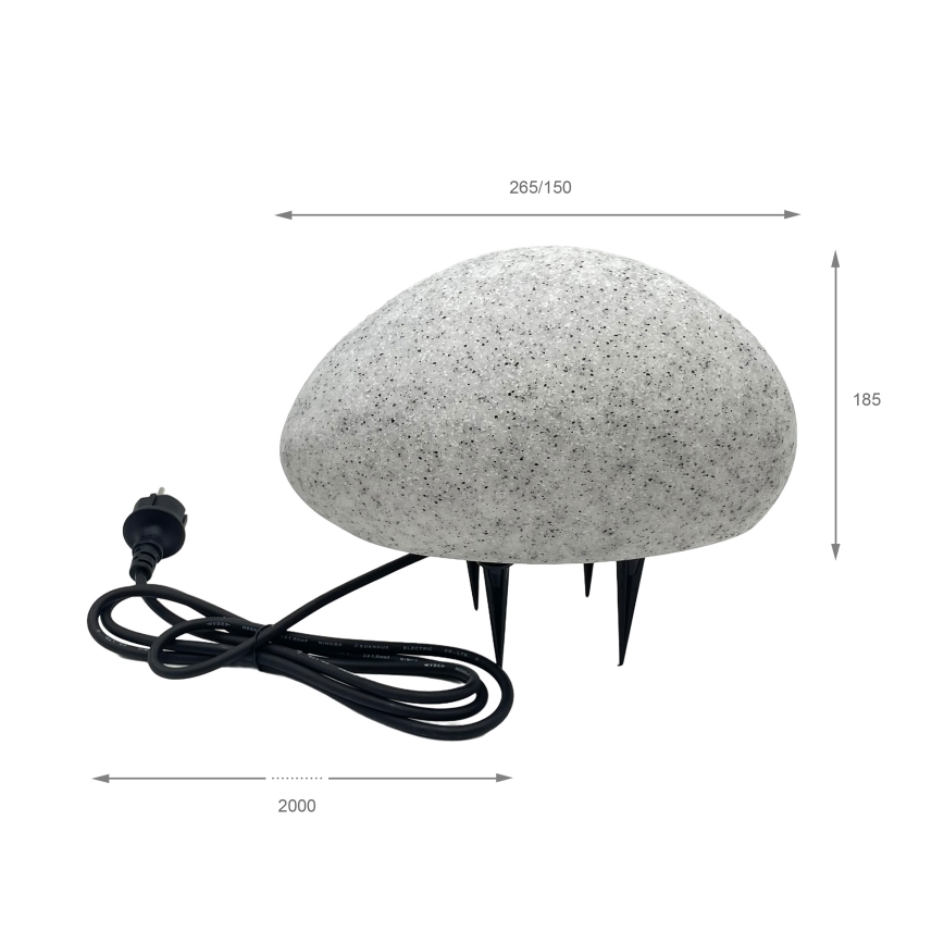 Dekorativ utomhuslampa LUMISTONE 1xE27/15W/230V IP65 Ø 26,5 cm