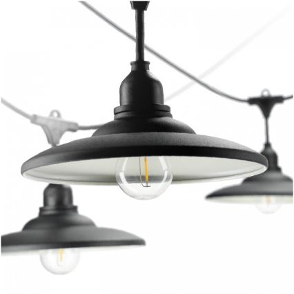 Dekorativ utomhusslinga CRETE 10xE27/230V 15m IP44