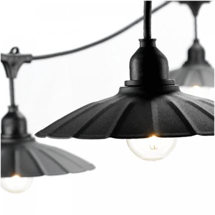 Dekorativ utomhusslinga CRETE 10xE27/230V 15m IP44
