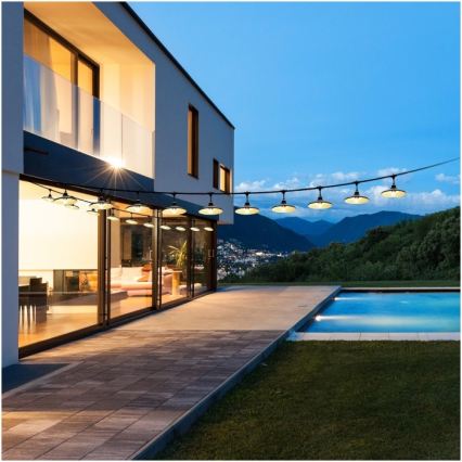 Dekorativ utomhusslinga CRETE 15xE27/230V 20m IP44