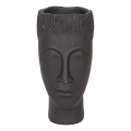 Dekorativ vas 25 x 14 x 12,5 cm svart/cement