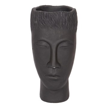 Dekorativ vas 25 x 14 x 12,5 cm svart/cement