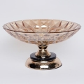 Dekorativt bricka diameter 29,5 cm brun/rökig