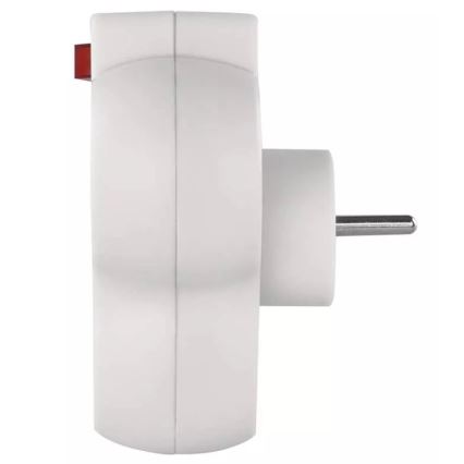 Delat uttag med strömbrytare 3x10A/230V