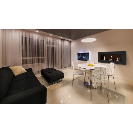 Kratki - Inbyggd BIO-eldstad 40x120 cm 3x1,1 kW svart