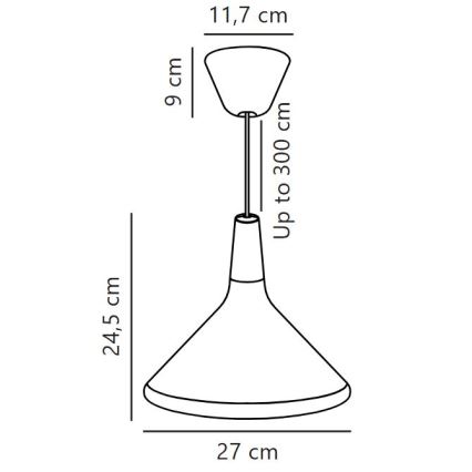 DFTP by Nordlux - Ljuskrona med textilsladd NORI 1xE27/40W/230V