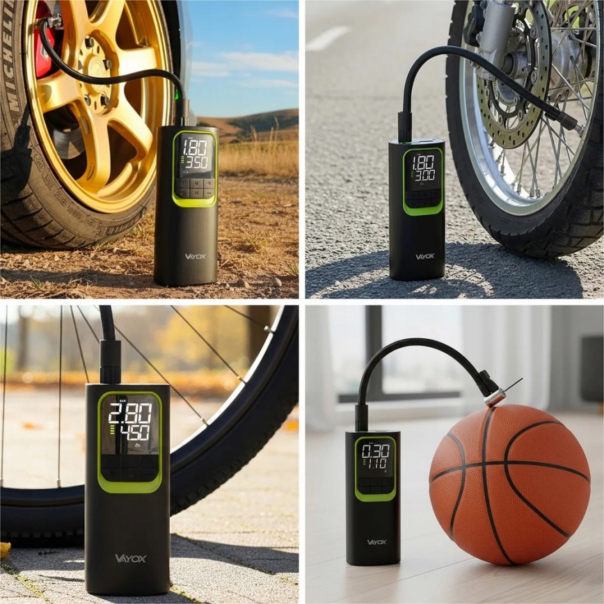 Digital bärbar fickkompressor 5V 8000 mAh svart