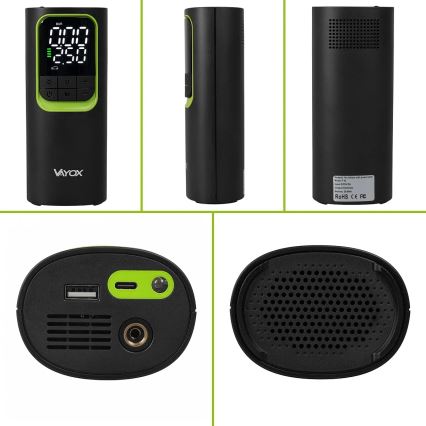 Digital bärbar fickkompressor 5V 8000 mAh svart