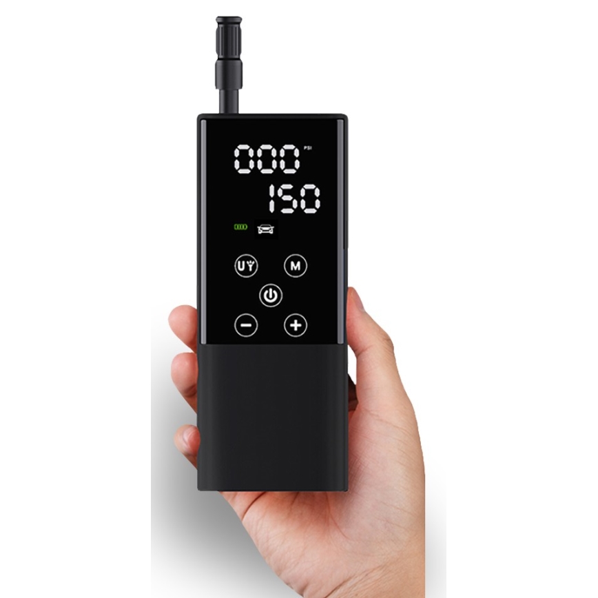 Digital fickkompressor 2000 mAh 5V svart