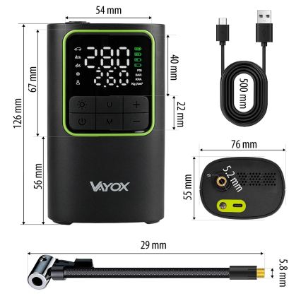 Digital fickkompressor 5V 4000 mAh svart