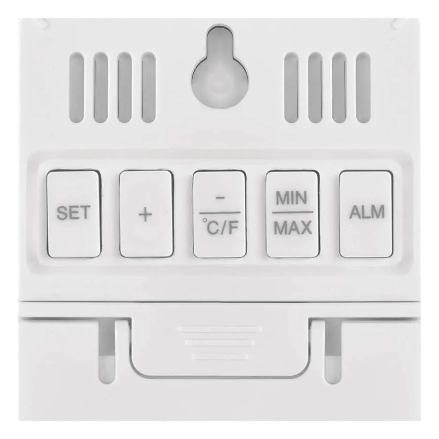 Digital termometer med hygrometer 2xAAA vit