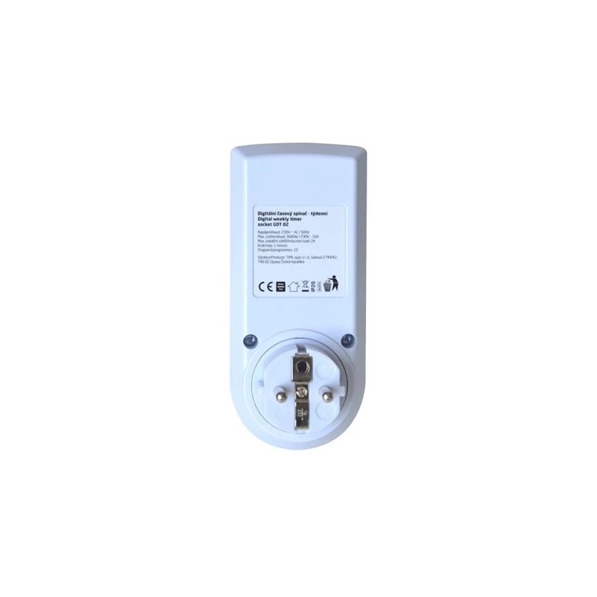 Digital timer switch weekly 16A/230V