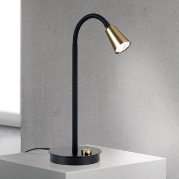 Dimbar flexibel bordslampa DOTTY 1xGU10/10W/230V svart/mässing