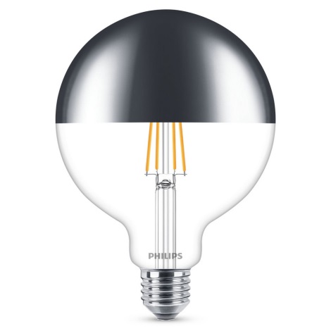 Dimbar glödlampa med sfärisk spegelkåpa Philips E27/8W/230V 2700K