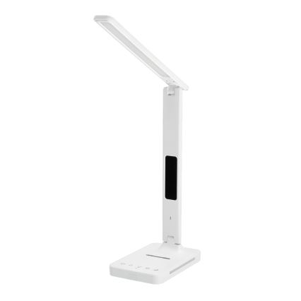 LED Dimbar bordslampa med trådlös laddning QI, display och USB port LED/7W/230V 3000-6000K vit
