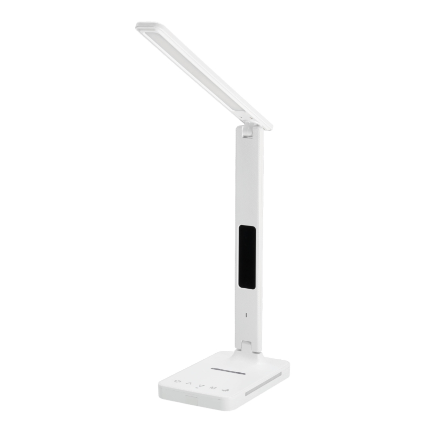 LED Dimbar bordslampa med trådlös laddning QI, display och USB port LED/7W/230V 3000-6000K vit