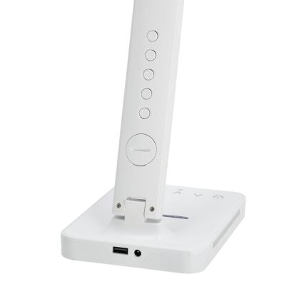 LED Dimbar bordslampa med trådlös laddning QI, display och USB port LED/7W/230V 3000-6000K vit