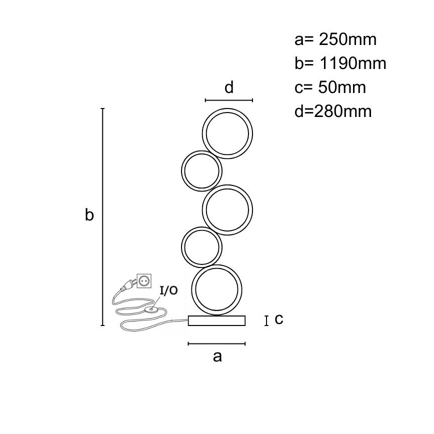 Dimbar LED-golvlampa LED/85W/230V 3000-6500K + fjärrkontroll
