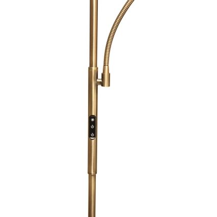 Dimmbar LED-golvlampa NORA LED/25W/230V 2200/3000/4000K + LED/5W 3000K guld + fjärrkontroll