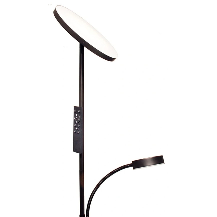 Dimbar LED-golvlampa NORA LED/25W/230V 2200/3000/4000K + LED/5W 3000K svart + fjärrkontroll