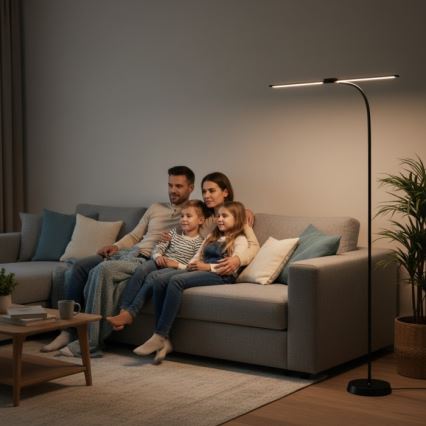 Dimbar LED-golvlampa TEILO LED/14W/230V 3000/4000/6000K svart