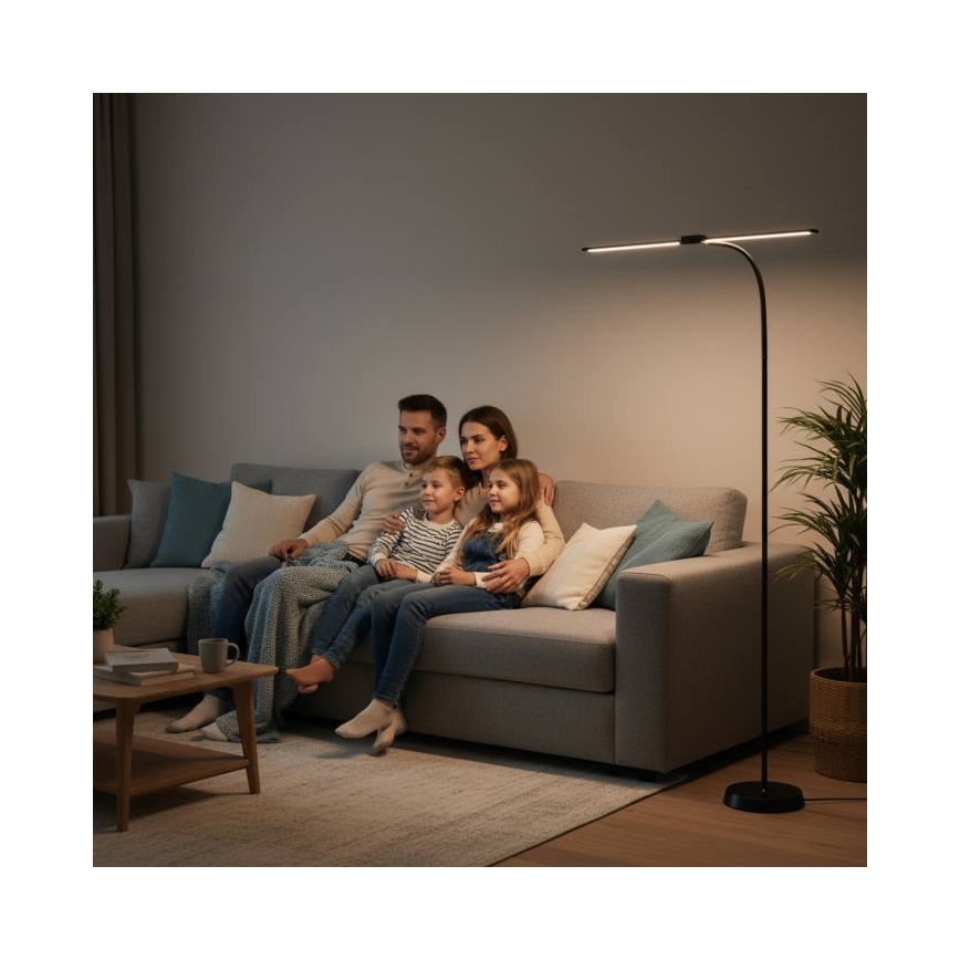 Dimbar LED-golvlampa TEILO LED/14W/230V 3000/4000/6000K svart