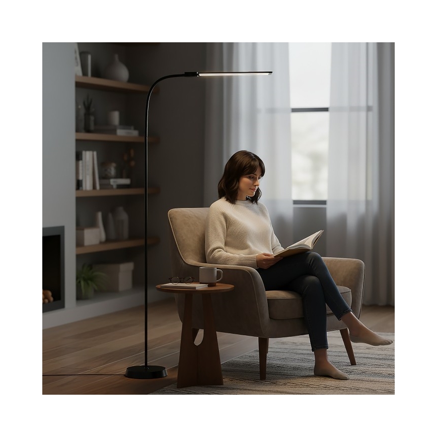 Dimbar LED-golvlampa TEILO LED/14W/230V 3000/4000/6000K svart